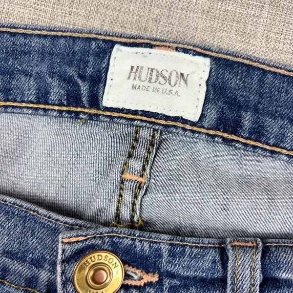 Hudson Crop Muse Jeans Womens 26 Blue Mid Rise Skinny‎ Cuffed Ankle Zip Denim - Image 2