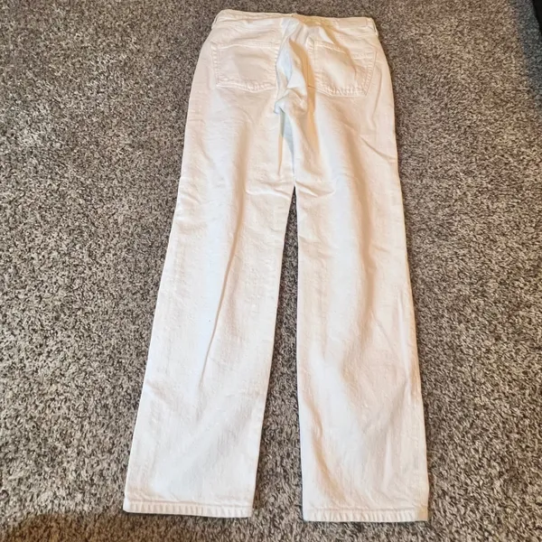 Edwin Womens White High Rise Straight‎ Leg Button Fly Denim Jeans Size 26 - Image 9