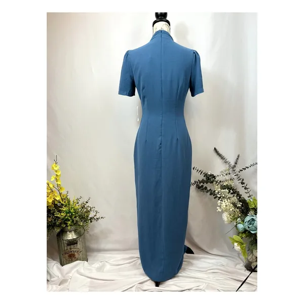 Alexia Admor Dixie Mockneck Maxi Sheath Dress in Denim Blue 4 - Image 11