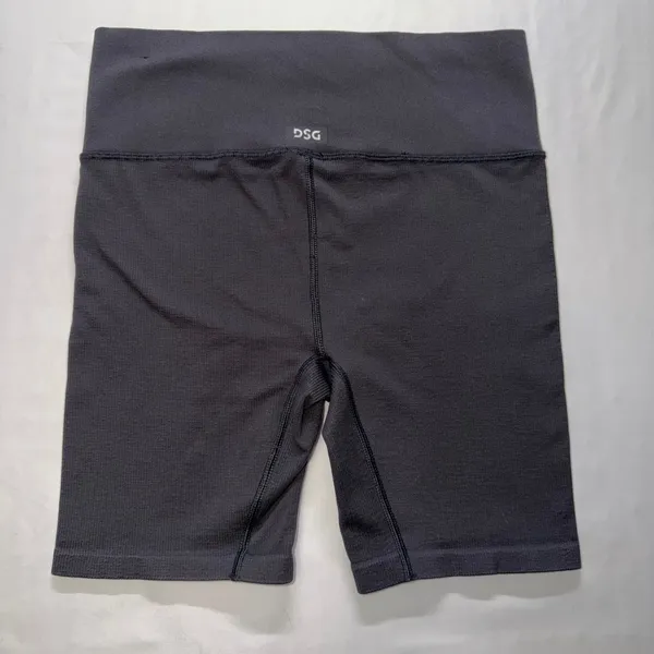 DSG Bike Shorts Women Medium Black Ribbed High Rise Athletic Activewear - Image 6