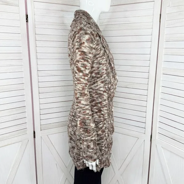 Billabong Marled Cardigan Sweater Brown Multi Juniors Large‎ Button Shawl Collar - Image 4