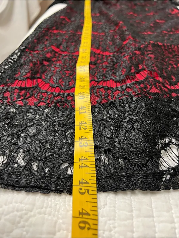 Suzanne Betro Red Black Lace Sheath Midi Dress XL NWT - Image 10