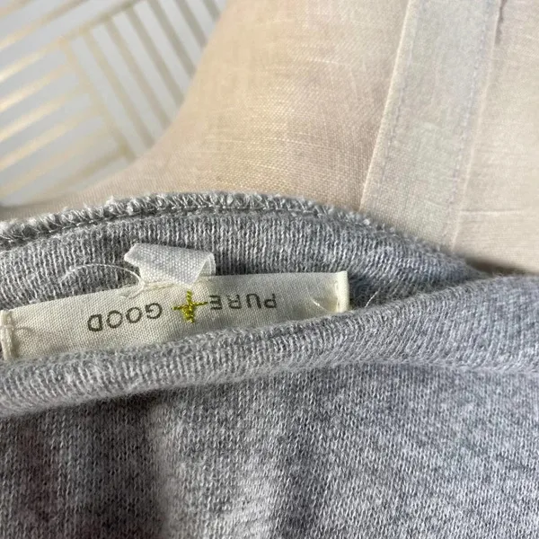 Anthropologie Pure + Good Zip Sweatshirt‎ Jacket Terry Cotton Gray Size Large - Image 7