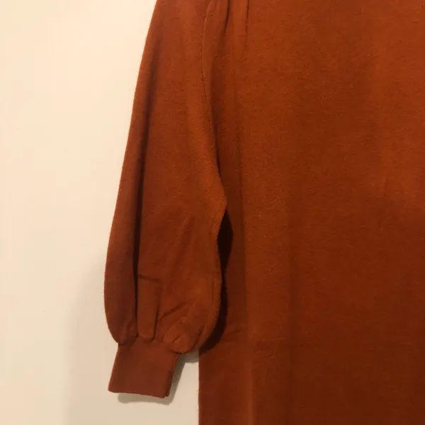 Maeve Anthropologie Midi Sweater Dress Womens Medium Orange Rust Tunic - Image 4