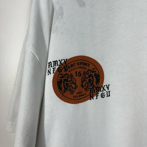 Darc Sport Ohana Forever White Wolf Graphic Oversized Limited Edition Tee Large - Image 2