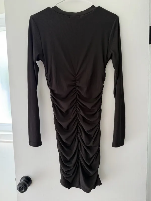 Beyove Women's Sexy Long Sleeve Side Ruched Stretchy Bodycon Mini Dress NWT - Image 3