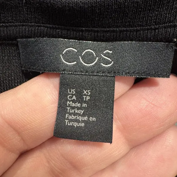 COS Womens Oversized Boxy Top Size XS Black Batwing Minimalist Quiet Luxury - Image 5