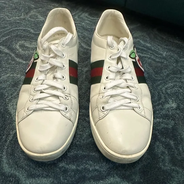 Gucci White Sneakers with Red and Green Stripes size EU 42 (USA 10 - Image 2