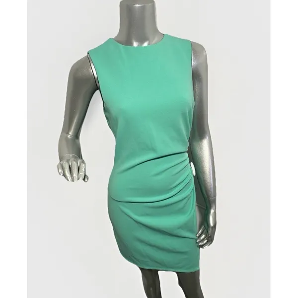 ELLIATT Small Mint Green Ruched Sleeveless Sheath Dress - Image 2