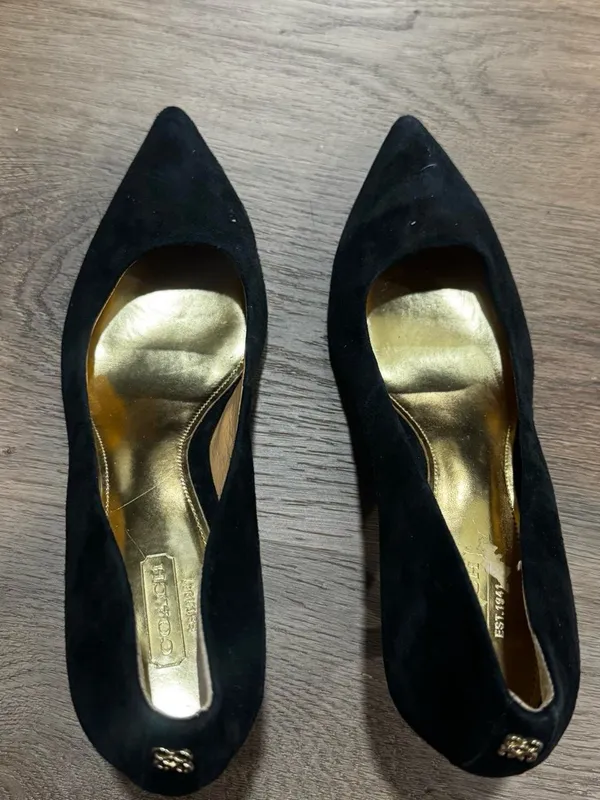 Coach Black Suede 
Pointed-Toe Heels - Image 5
