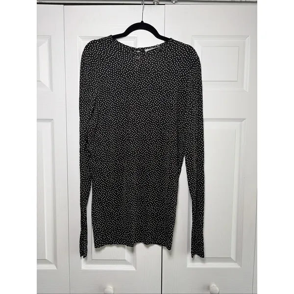M.M.LaFleur Polka Dot Long Sleeve‎ Top Womens Size S Black White Juliana Dress - Image 2