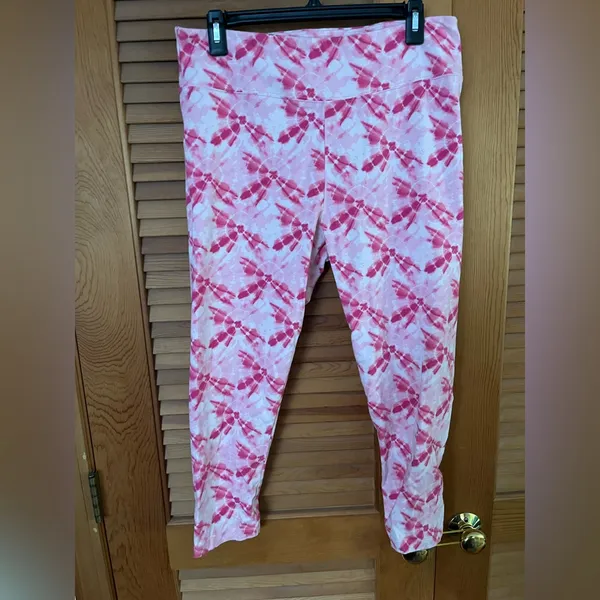 J. Crew Cropped pink tie dye Leggings size XL - Image 2