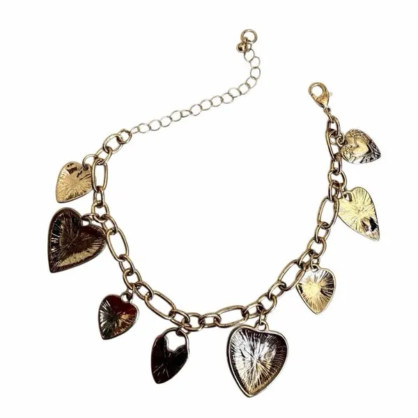 Urban Outfitters 14K Gold Plated Heart Charm Bracelet - Image 6