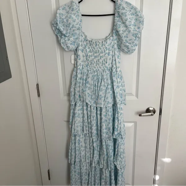 NEW Altar’d State Blue Floral Layered Maxi Dress Size Medium NWT - Image 8