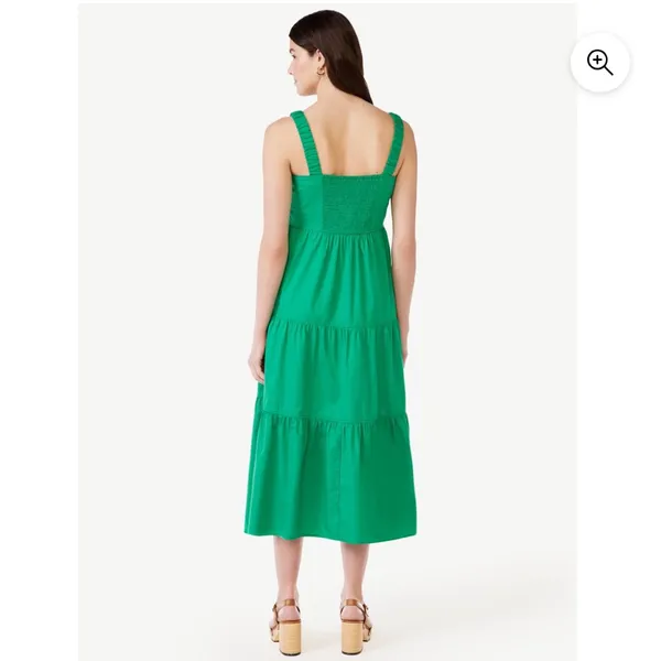 NWT Emerald Green Cotton Dress Size M - Image 2