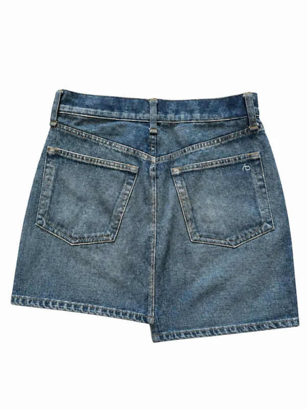 Rag & Bone Miramar denim jean mini asymmetrical skirt size 26 - Image 3