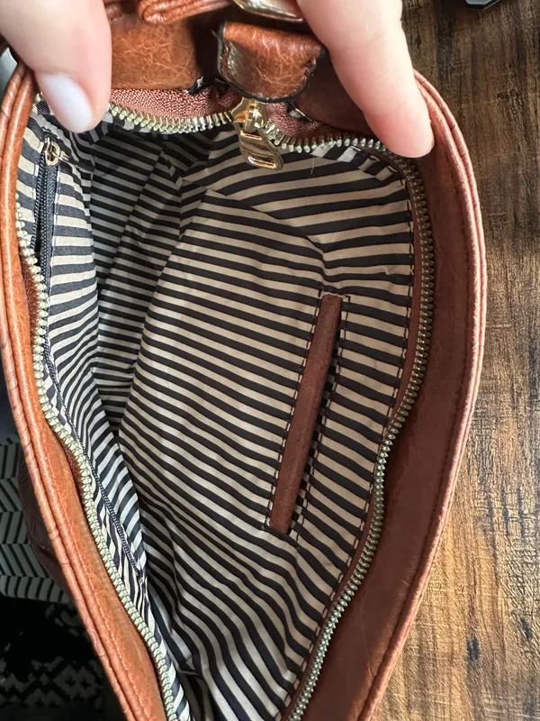 Alyssa Vegan Leather Western Style Bag Brown - Image 5