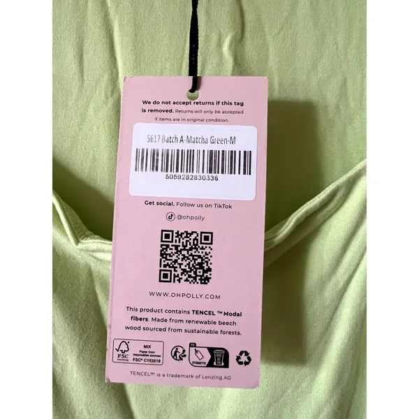 Oh Polly Ainslee Modal Square-Neck Bodycon Midi Dress in Matcha Green Size M - Image 7