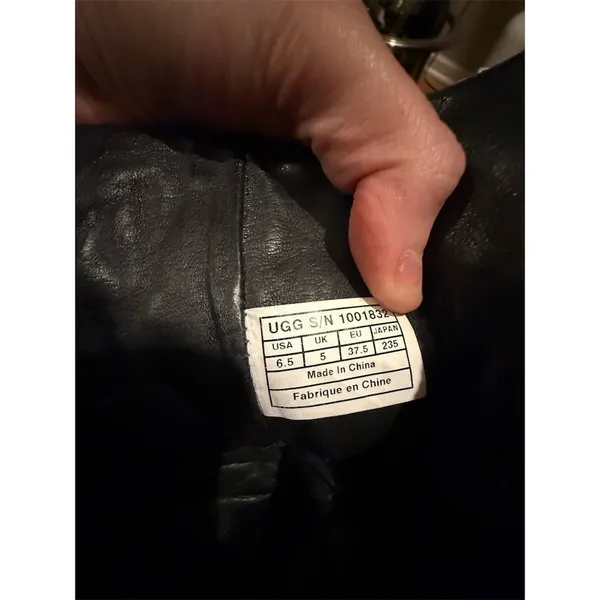 UGG Conor Moto Biker Boots Womens Black Quilted Buckle Side Zip size 6.5 - Image 10