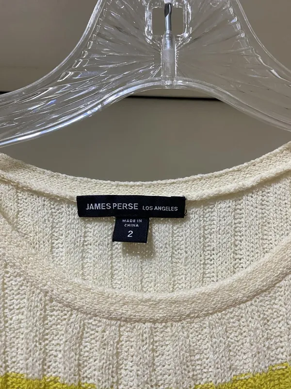 James Perse Sweater Dress Womens M Multicolor Stripe Knit Long Sleeve Bodycon - Image 3