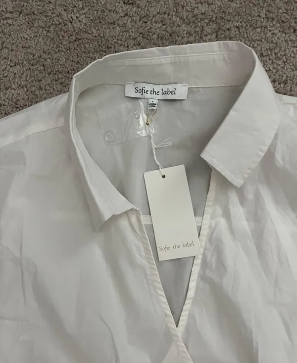 Sofie The label Pleated White Romper Dress Size L - Image 4