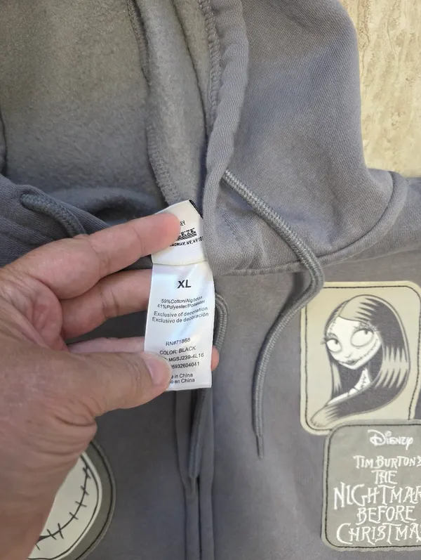 Disney The Nightmare Before Christmas XL Multi Patch Full Zip Hoodie Sweatshirt - Image 5