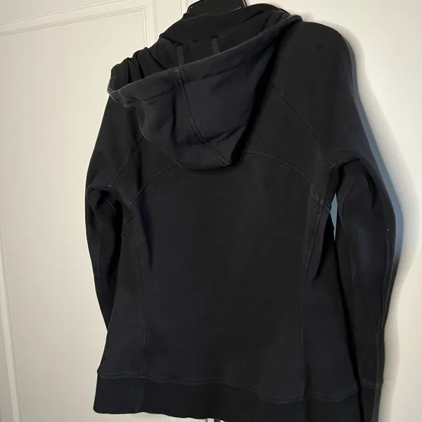 Athleta Triumph Hoodie Black Size Large Fleece Lined Full Zip - Image 14