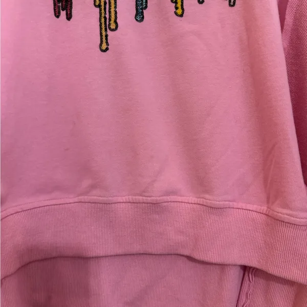Fantastic Fawn Pink Queen Graphic sequin. Sweatshirt size M party glamorous - Image 2