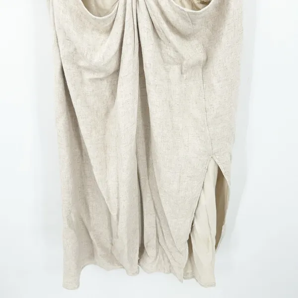 Abercrombie & Fitch Womens Boho Beach‎ Linen Blend Knotted Cutout Midi Dress XLT - Image 4