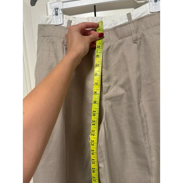 Bershka Beige Wide Leg Linen Blend Pants US 6 - Image 4