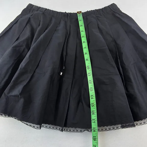 J.‎ Crew NWT Black Pleated Tie Waist Mini Skirt Lace Trim Size Medium - Image 8