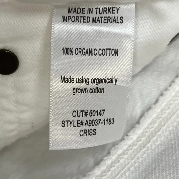 Agolde Jeans Womens 24 White Organic Cotton High Rise Criss Cross Straight Leg - Image 14