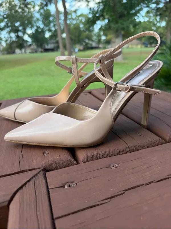 Nine West Franka Nude Patent Pointed Toe Stiletto Pumps 8.5M $95.99 - Image 6