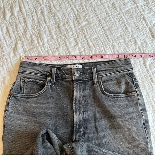 AGOLDE Pinch Waist Skinny Jeans 26 Interlude Black Grey - Image 5