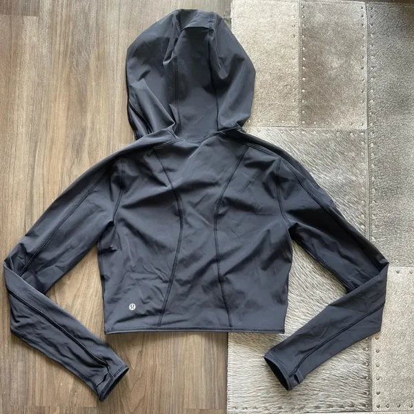 Lululemon cropped half zip athletic hoodie In Black - Image 11