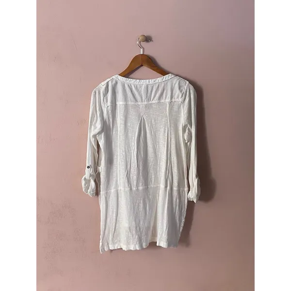 We the Free White 100% Cotton 3/4 Sleeve Top Size XS - Image 2