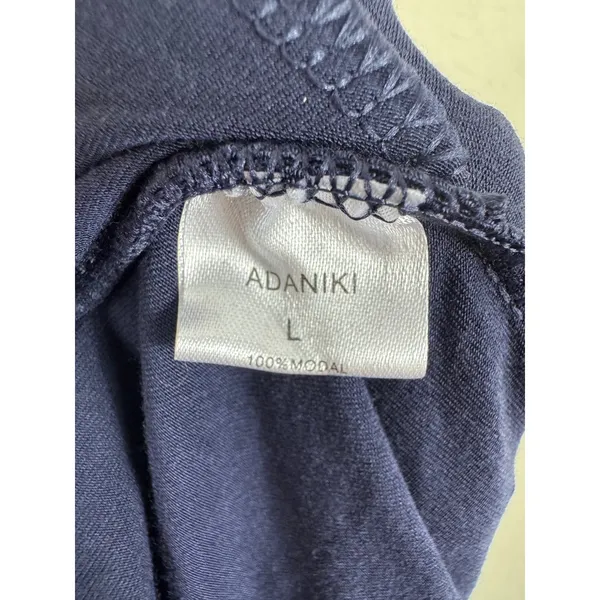 Adaniki Women Navy‎ Blue 100% Modal Wide Leg Lounge Pants Drawstring Size L NWT - Image 5