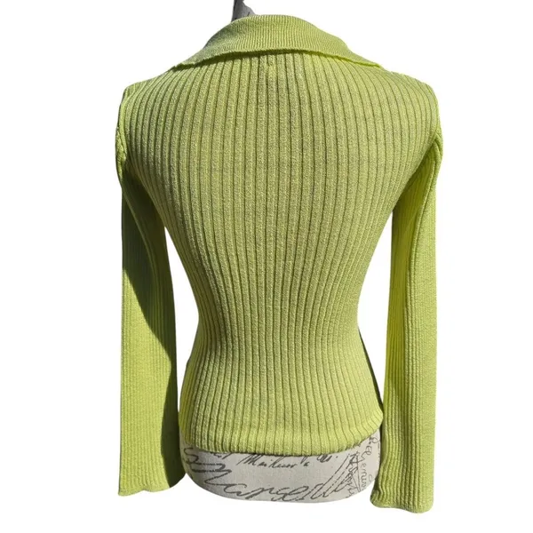 ASOS DESIGN sweater with collar in‎ green Women's size 2 - Image 4