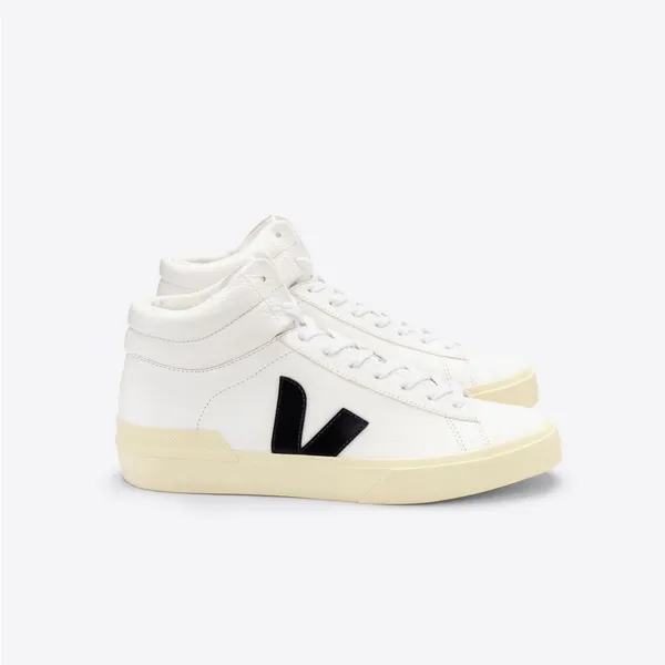 Veja Minotaur High Top Sneakers in Black and White - Image 2