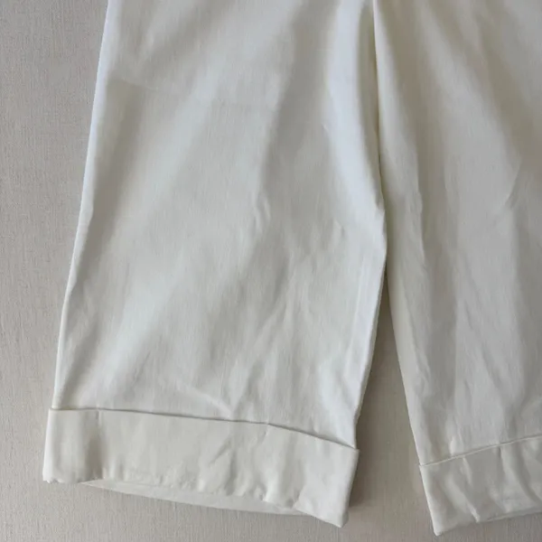Maeve Anthropologie Wide Leg Crop Pleated Pants Womens 31T White Denim High Rise - Image 8