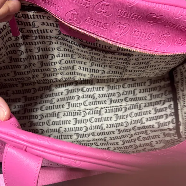 JUICY COUTURE Hot Pink Embossed Shoulder Weekender Bag & Small Coin Purse - Image 8