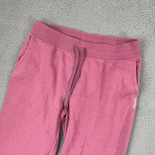 Reebok Joggers Women XL Pink Lounge Athletic Sportswear Pull On Drawstring - Image 2