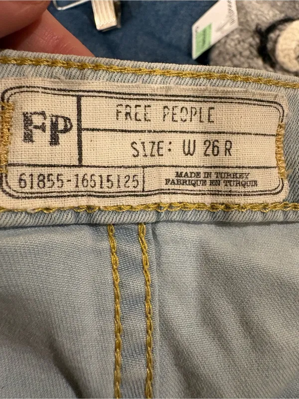 Free People ultra flare high rise jeans light blue sz 26 hippie boho - Image 3