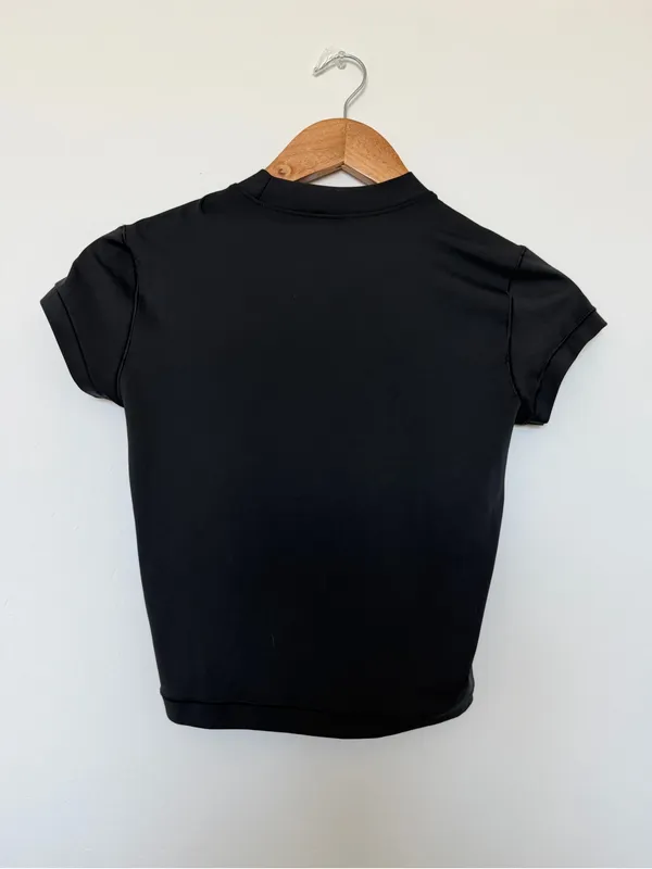 New Balance Black Short Sleeve Fitted Tee with Red Logo - Image 3