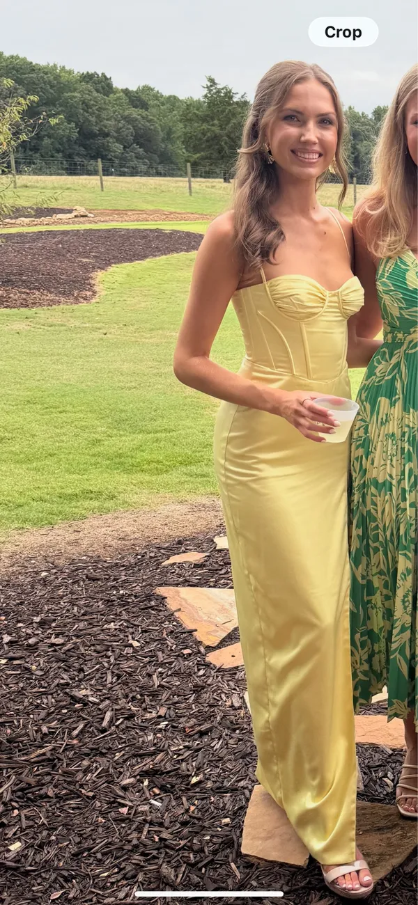 Showpo Yellow satin formal dress - Image 6