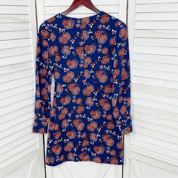 Zara Trafaluc Sheath Dress Floral Long Sleeve‎ Blue Size XS - Image 10