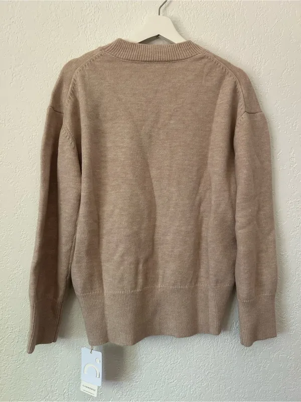Commense Women’s Crewneck Sweater in Beige - Classic Knit XS NWT - Image 5