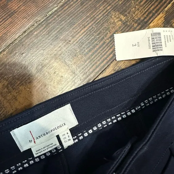 Anthro Bryson navy tapered multi button business casual pants - Image 4
