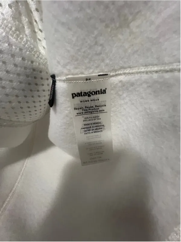 Patagonia Cream Teddy Sherpa Snap-T Pullover Fleece With Kangaroo Pocket - Image 6