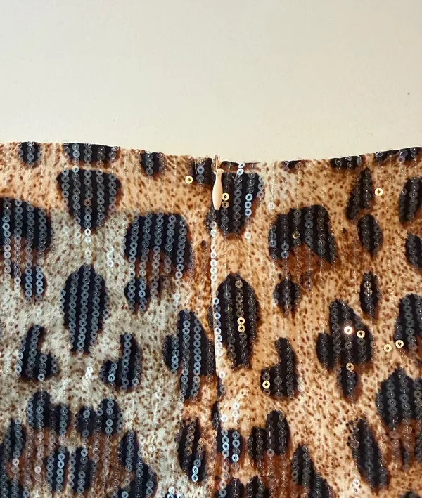 Lucy in the Sky Sequin Mini Skort in Cheetah Print - Image 4